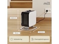 Mill Compact vifteovn 1800W med fot (hvit) Vifter & vifteovn