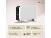 Mill Instant Max gulvovn 2200W LED (hvit) Frittstående varmeovner