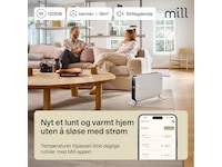 Mill WiFi gulvovn 1200W (hvit) Frittstående varmeovner