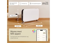 Mill WiFi gulvovn 1200W (hvit) Frittstående varmeovner