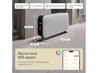 Mill Max WiFi gulvovn 1500W (hvit) Frittstående varmeovner