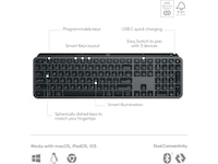 Logitech MX Keys S Trådløst Tastatur (graphite) Tastatur