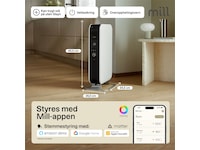 Mill Gentle Air WiFi oljeovn 1500W (hvit) Frittstående varmeovner