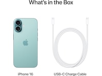 iPhone 16 128GB (blågrønn) Mobiltelefoner