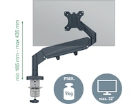 Leitz Ergo Skjermarm enkel, plassbesparende, 17”-32” flat /buet skjerm Skjermstativ og skjermfeste