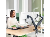 Leitz Ergo Skjermarm dobbel, plassbesparende, 17”-32” flat/buet skjerm Skjermstativ og skjermfeste