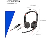 Poly Blackwire 5220 MS Teams USB-C Headset Kablede hodesett