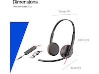Poly Blackwire 3225 Stereo USB-C Headset Kablede hodesett