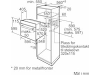 Siemens IQ100 Innbyggingsovn 60cm (sort) Stekeovn
