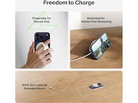 Belkin UltraCharge magnetisk ladeplate 25W Qi2 med stativ Trådløs lader