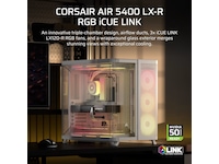 Corsair AIR 5400 LX-R RGB iCUE LINK Triple Chamber Mid Tower (hvit) Midi tower