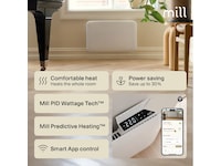 Mill Invisible Smart WiFi Gen 4 panelovn 700W 2-pakning (hvit) Panelovner