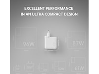 4smarts 100W GaN Flex Pro Travel Edition-lader (hvit) Batteri og lader