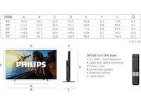 Philips 50" PUS7000/12 4K LED Smart TV (2025) + lydplanke 60 - 69 tommer TV
