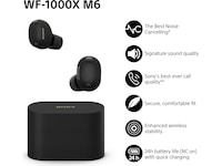 Sony WF-1000XM6 trådløse ørepropper med støyreduksjon (sort) Ørepropper