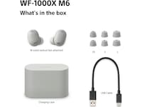 Sony WF-1000XM6 trådløse ørepropper med støydemping (Platinum Silver) Ørepropper