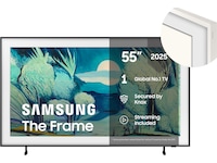 Samsung 55" The Frame LS03FA QLED 4K smart-TV (2025) + hvit ramme 50 - 59 tommer TV