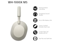 Sony WH-1000XM5 trådløse hodetelefoner, over-ear (sølv) + WF-510 buds Hodetelefoner