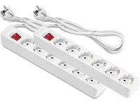 ON 6-vei strømforgrener 1.5m 2-pack Skjøtekabel & forgrener