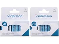 Andersson AAA batterier, 2x16-pk Batterier til generell bruk