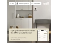 Mill Smart WiFi gulvtermostat 2-pack (polarhvit) Tilbehør til varme