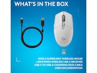 Logitech G305 X SUPERLIGHT Trådløs Gamingmus (hvit) Gamingmus