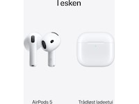 Apple AirPods 5 med trådløst ladeetui (hvit) Ørepropper