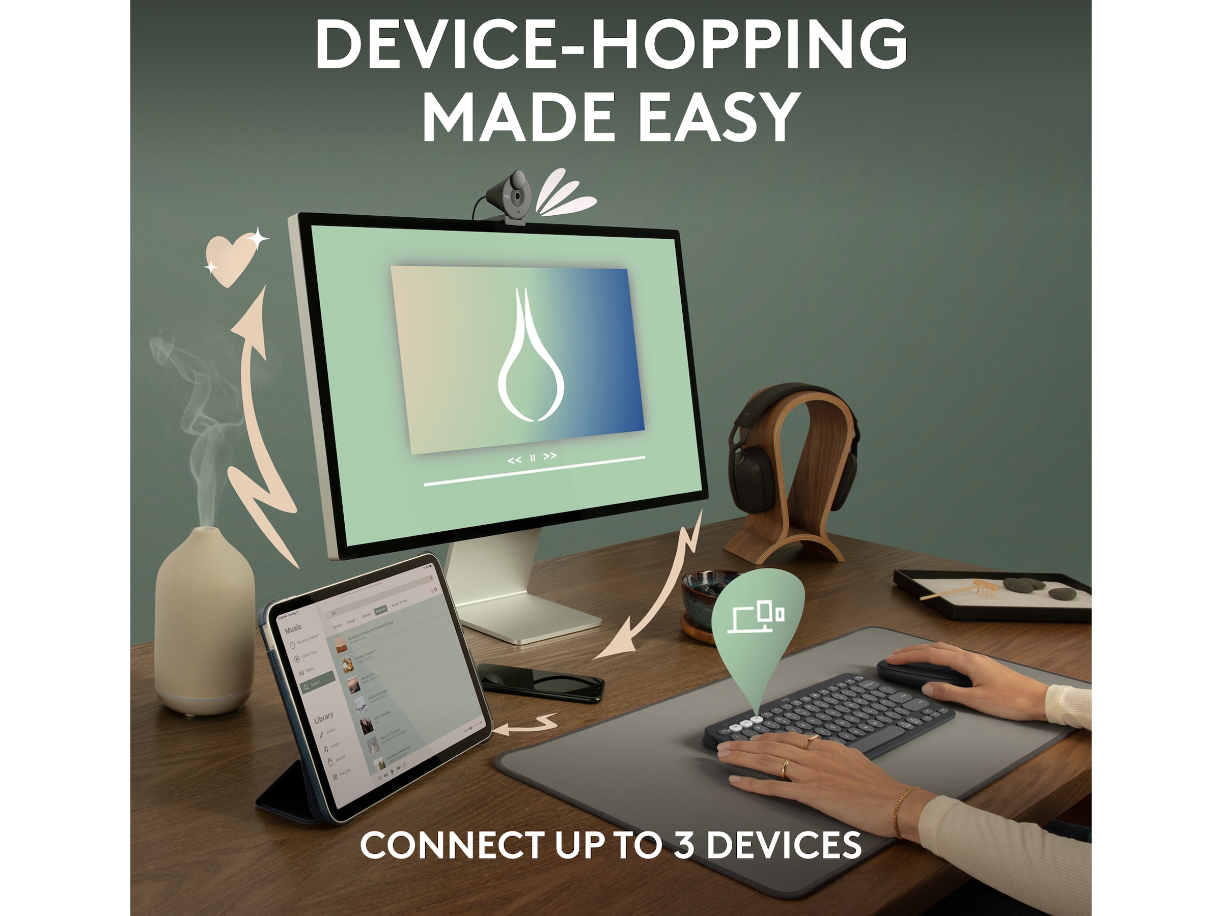 Pebble Keys 2 K380s (sort) Tastatur