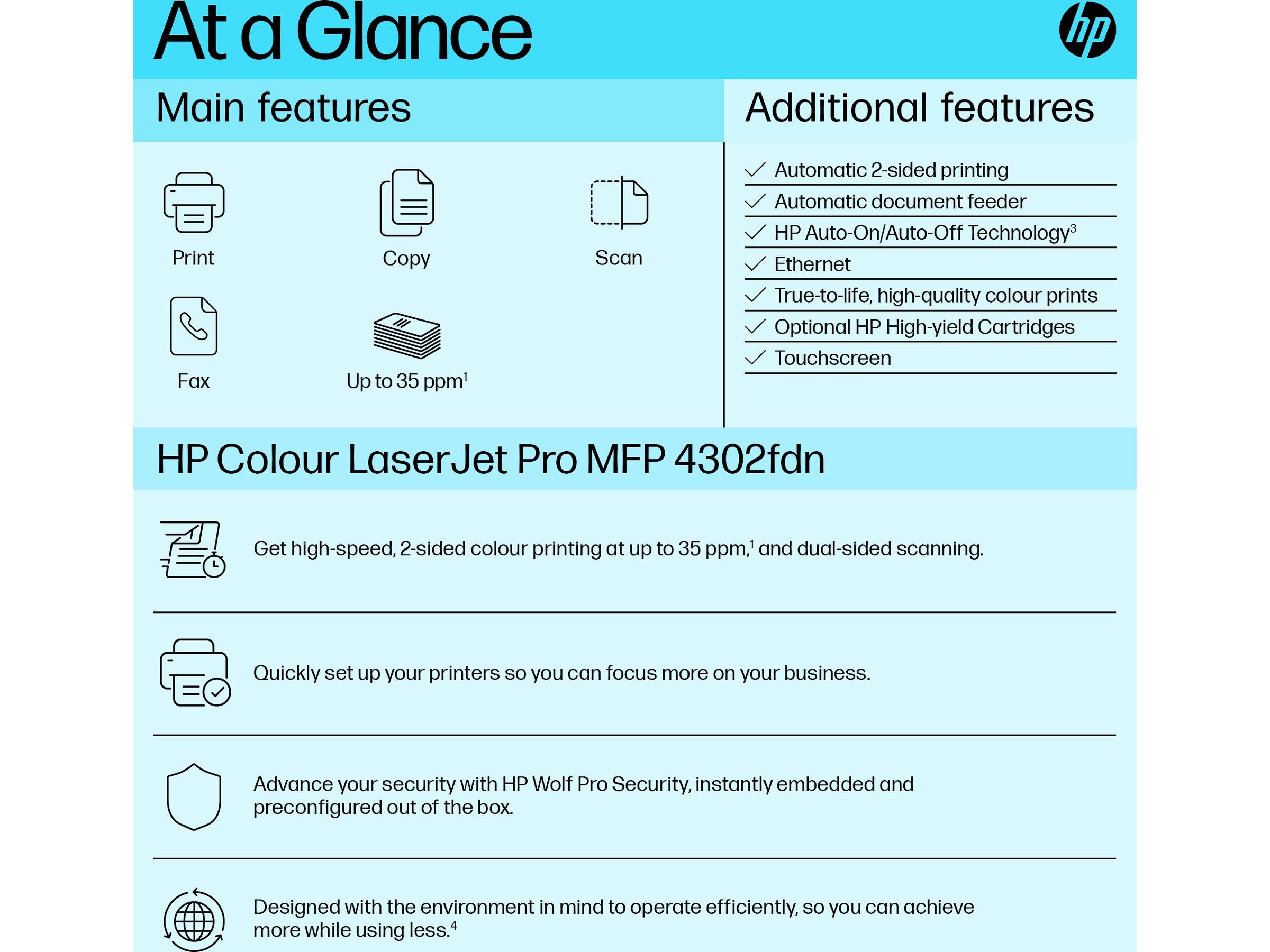 HP Color LaserJet Pro MFP 4302fdn laserskriver Skrivere