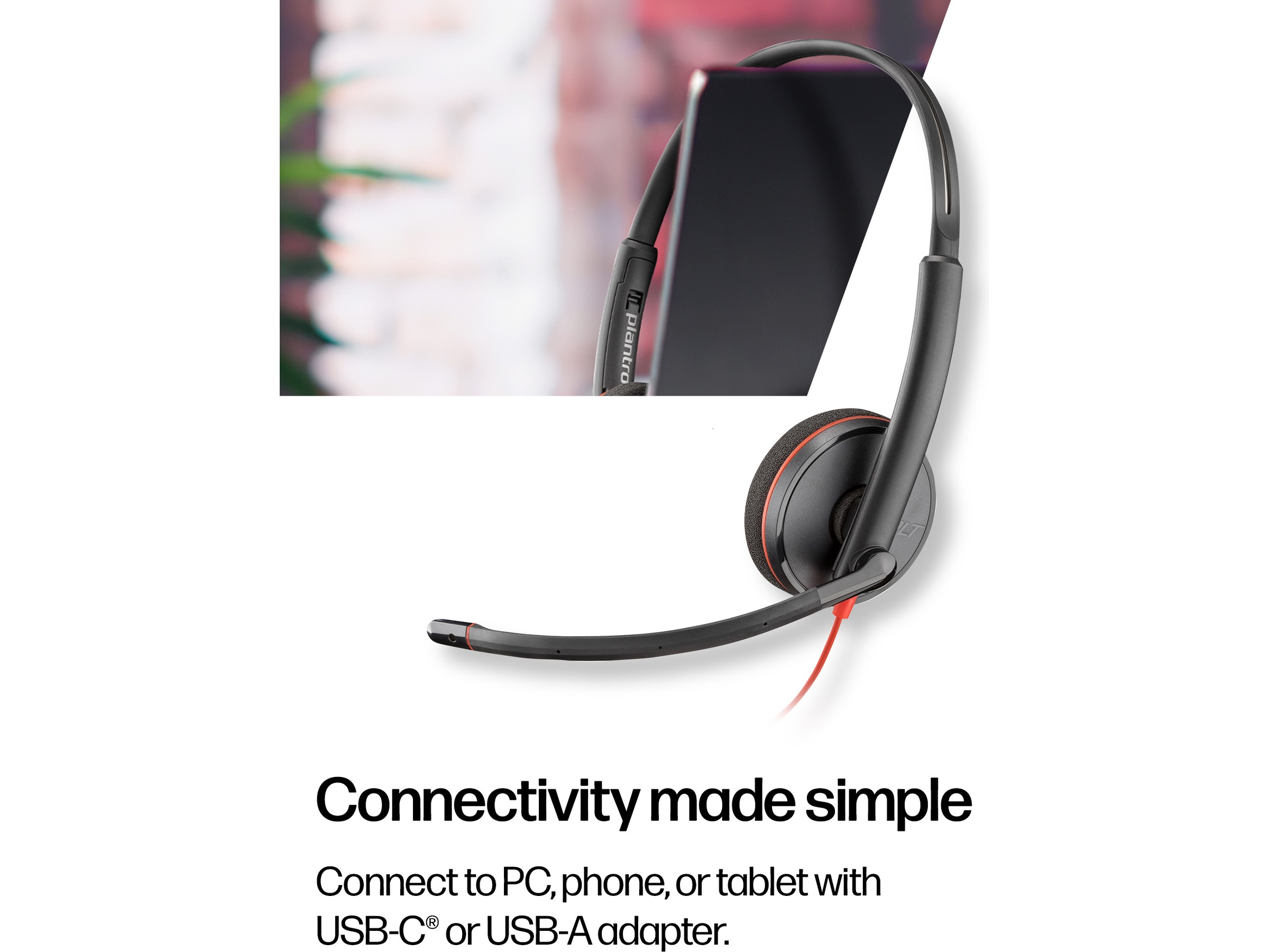 Poly Blackwire MS 3320 USB-C Headset Kablede hodesett