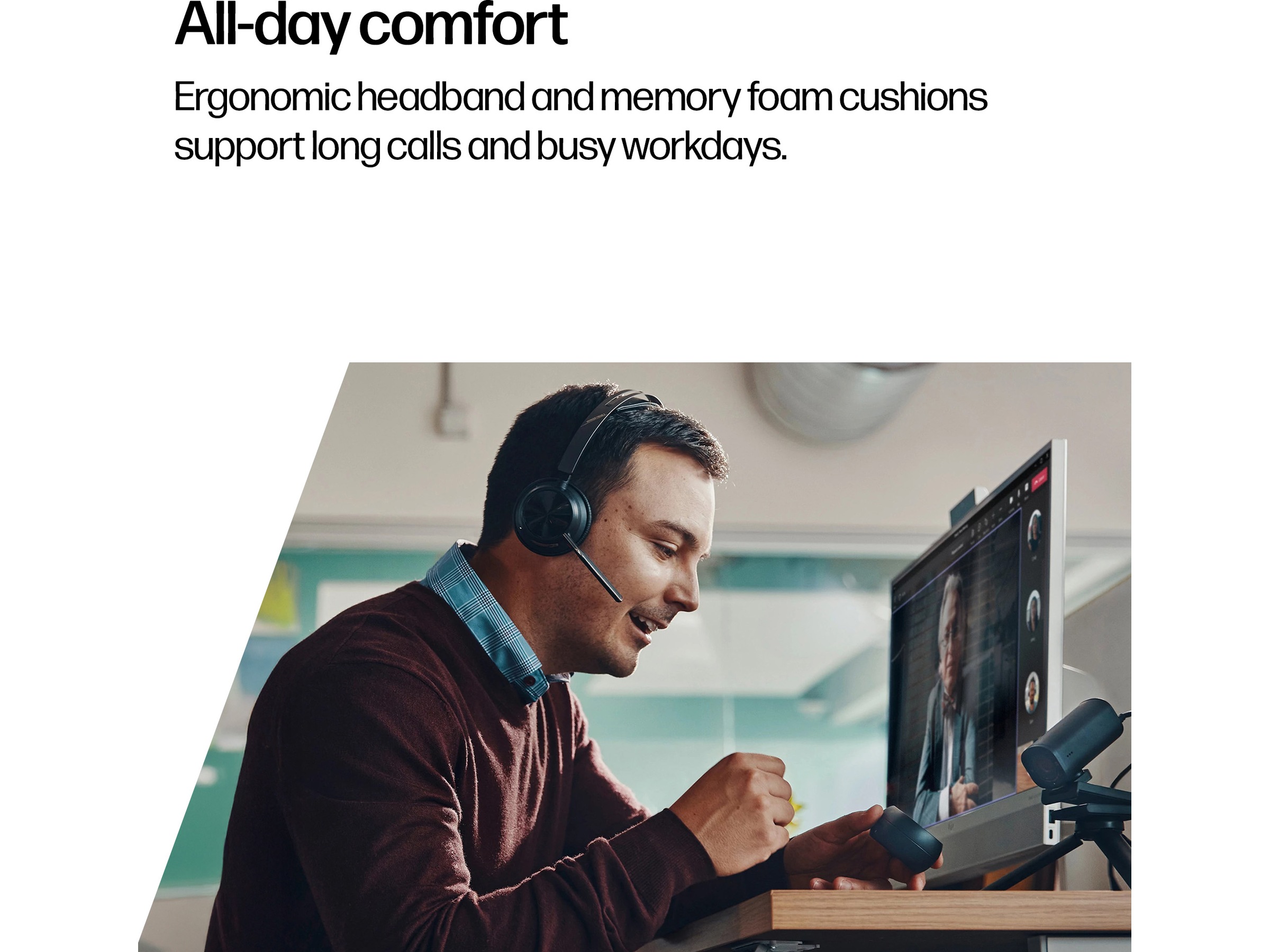 Poly Voyager Focus 2 MS USB-C Headset med ladestativ Trådløse hodesett