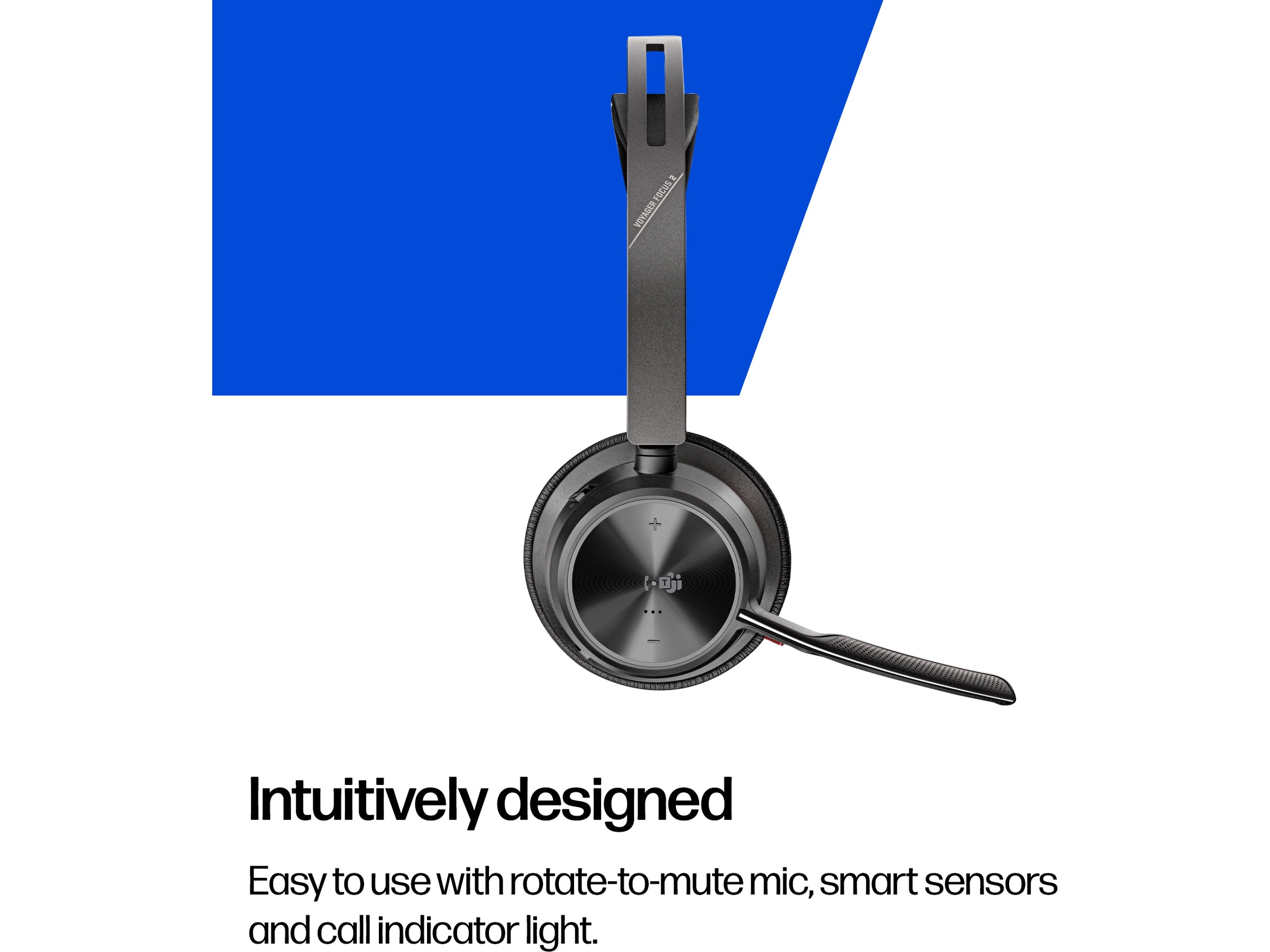 Poly Voyager Focus 2 MS USB-C Headset med ladestativ Trådløse hodesett