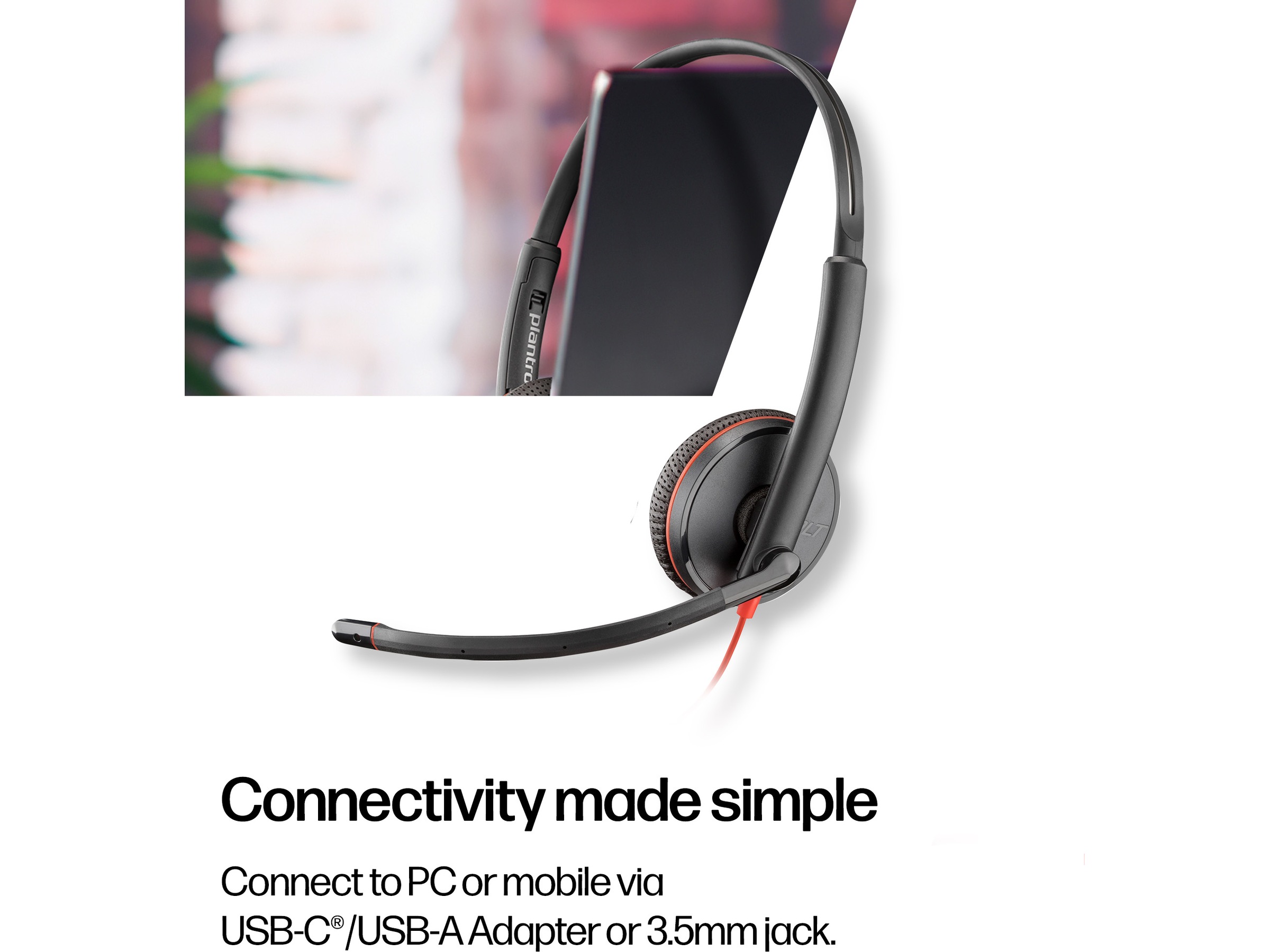 Poly Blackwire 3225 Stereo USB-C Headset Kablede hodesett