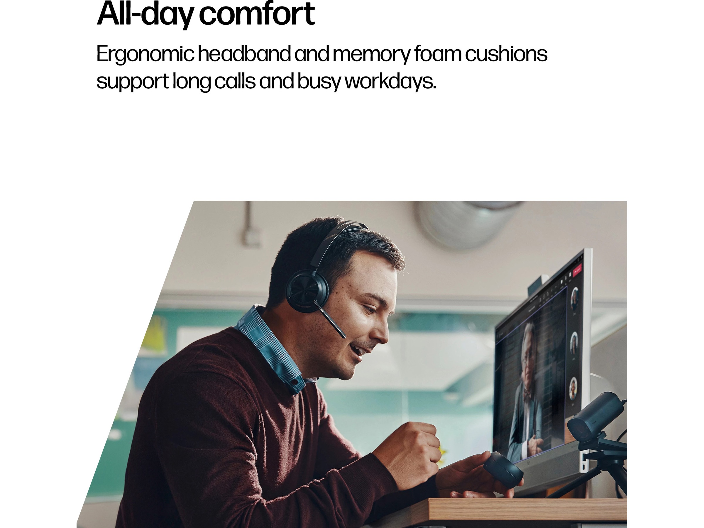 HP Poly Voyager Focus 2 MS USB-C trådløst headset Trådløse hodesett