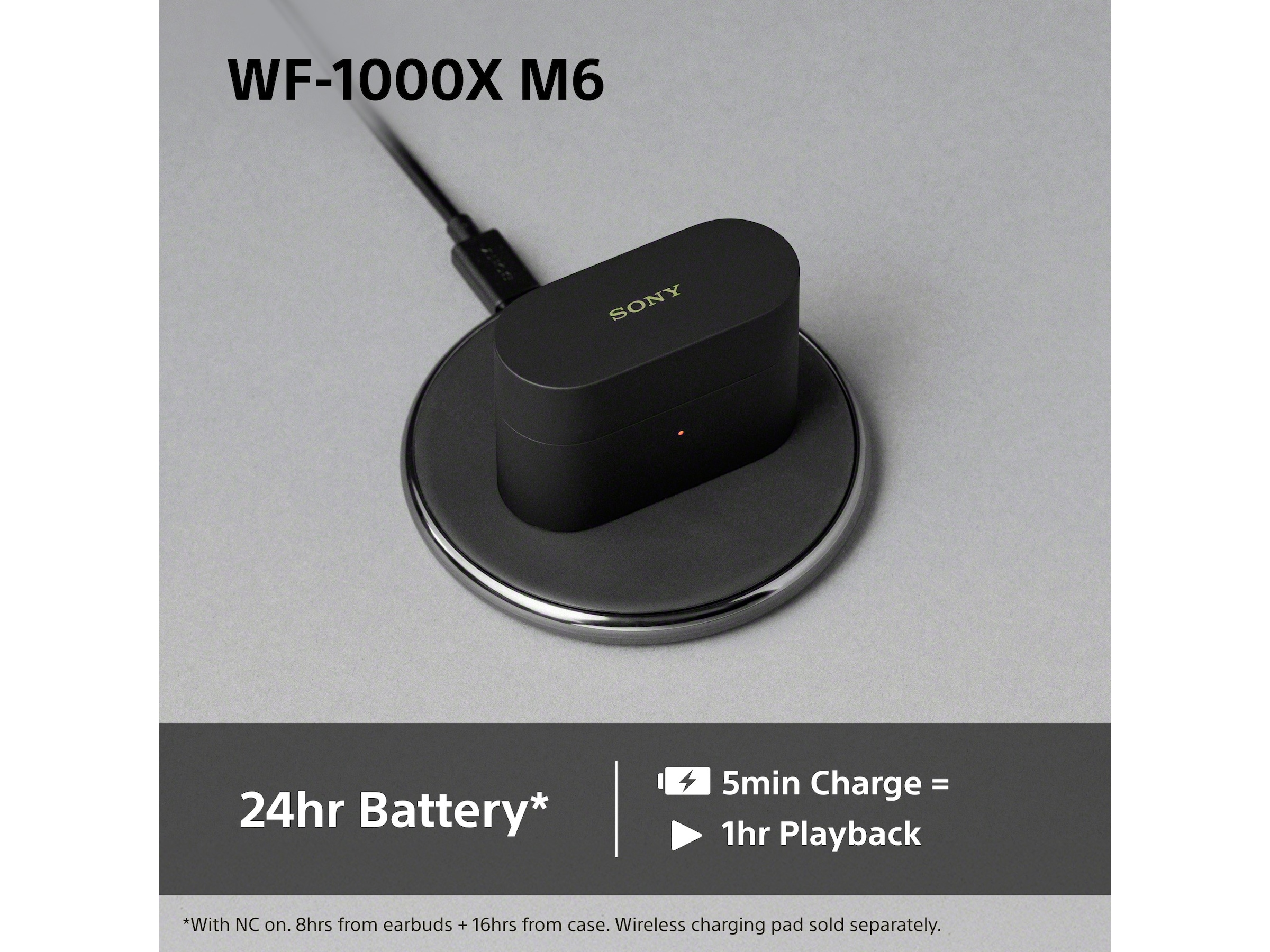 Sony WF-1000XM6 trådløse ørepropper med støyreduksjon (sort) Ørepropper