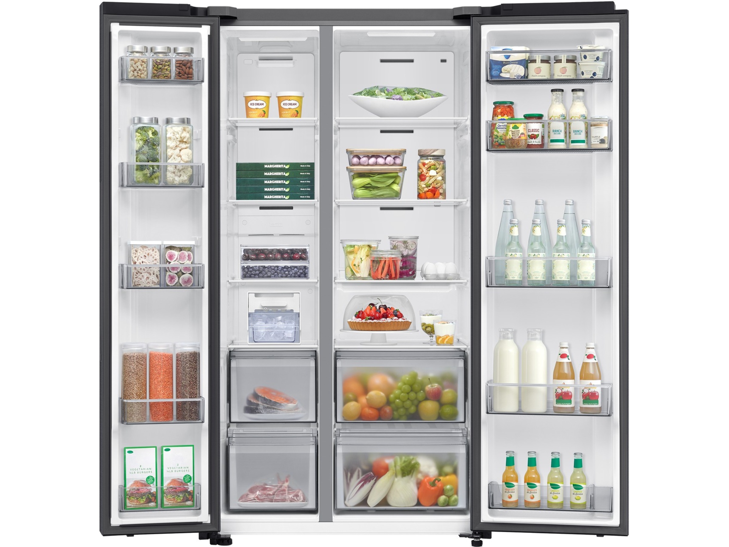 Samsung RS70F65QEFEF Side-By-Side kjøle- og fryseskap (sort) Side-by-side kjøleskap