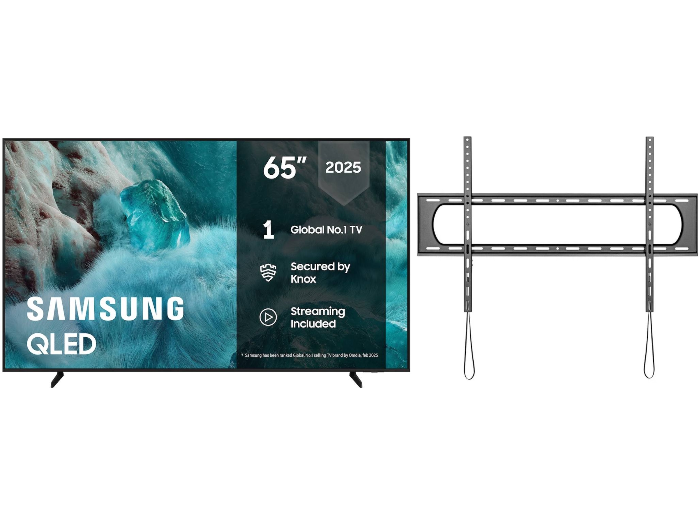 Samsung 65" Q7FA QLED 4K Smart-TV (2025) + veggfeste 60 - 69 tommer TV