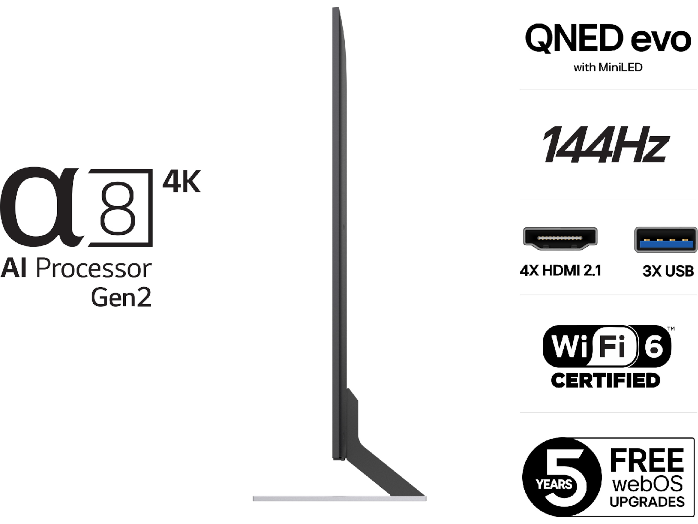 LG 65'' QNED85 evo AI MiniLED 4k Smart TV (2025) 60 - 69 tommer TV