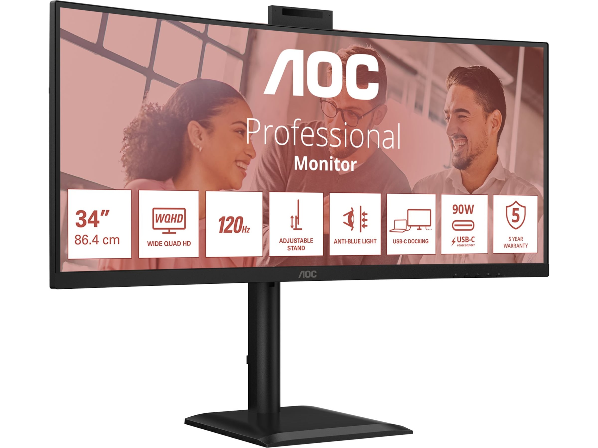 AOC 34" curved skjerm CU34E4CW Skjermer