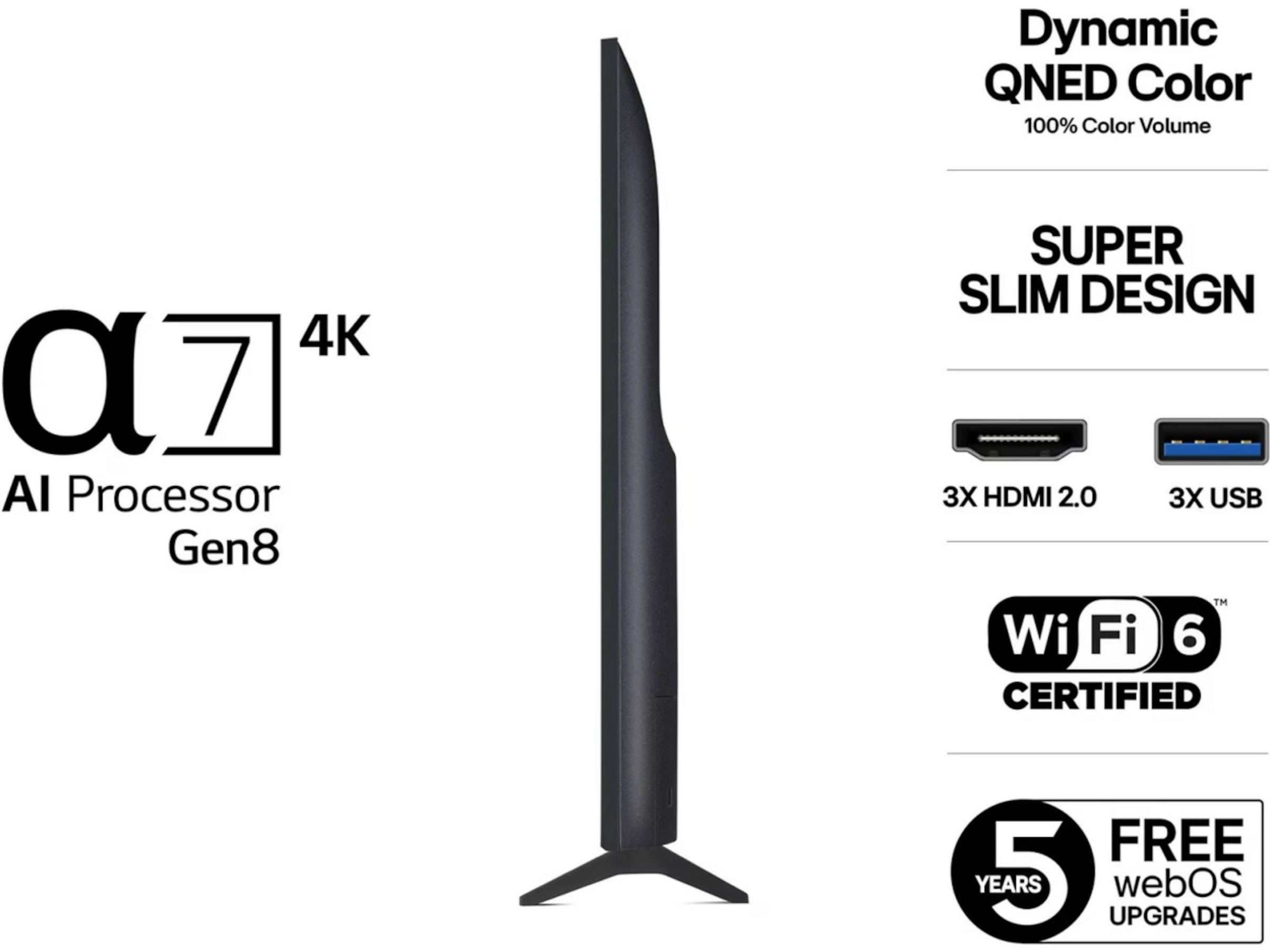 LG 65'' QNED7E AI 4k 65QNED7EA6B (2025) + soundbar 20 - 49 tommer TV