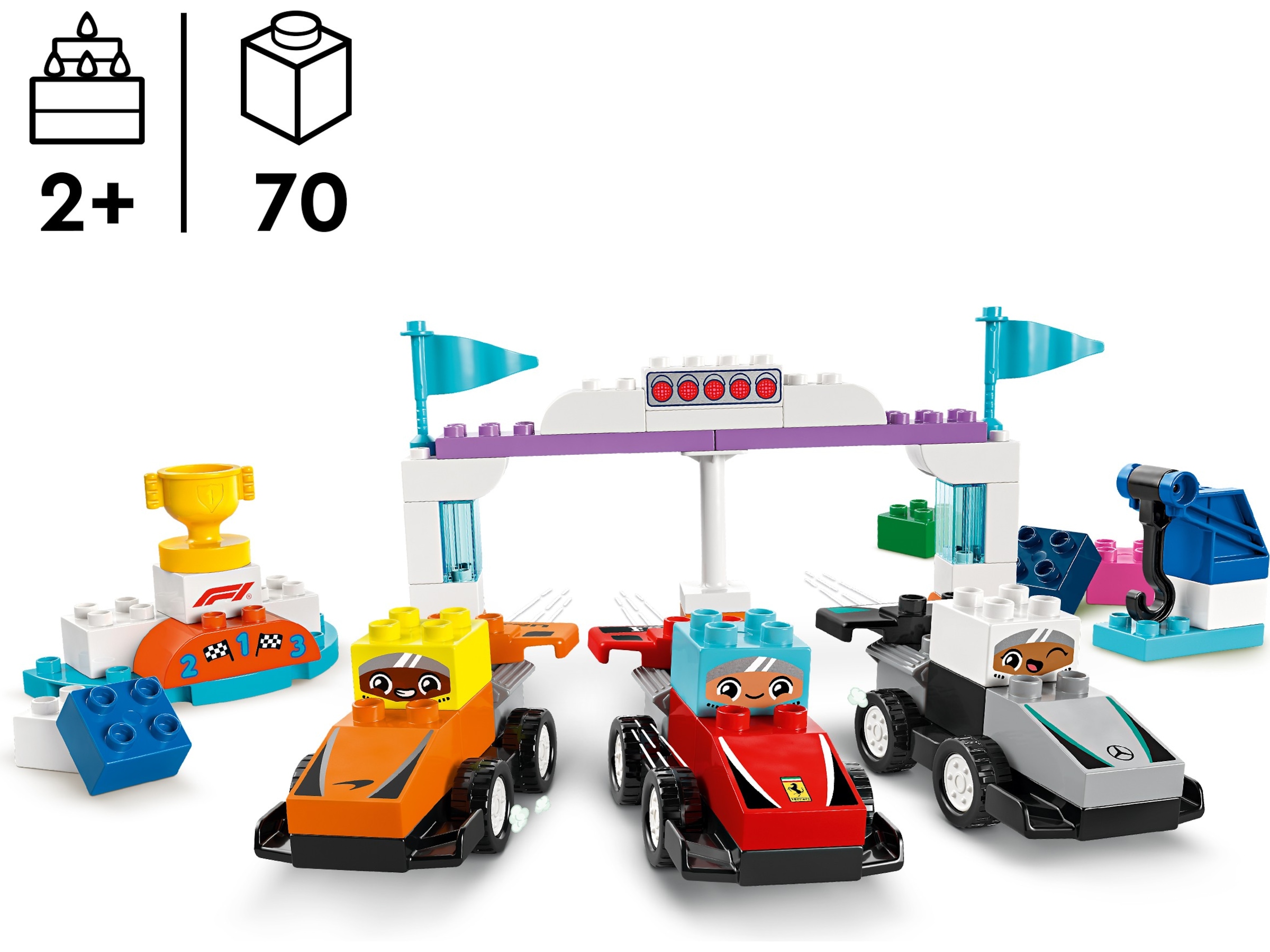 LEGO DUPLO Town F1 Team med racerbiler og sjåfører 10445 LEGO