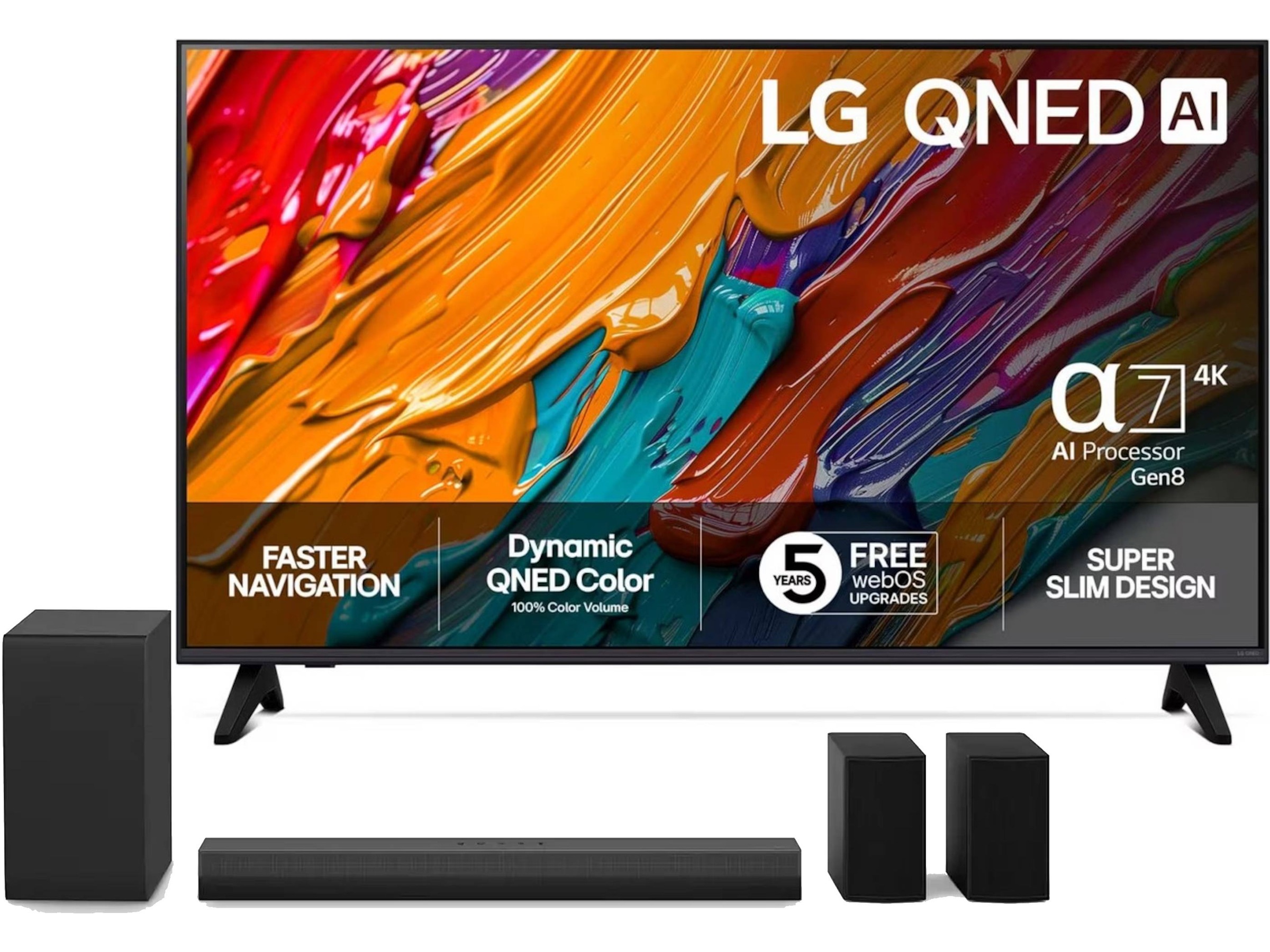 LG 50'' QNED7E AI 4k 50QNED7EA6B (2025) + soundbar 20 - 49 tommer TV