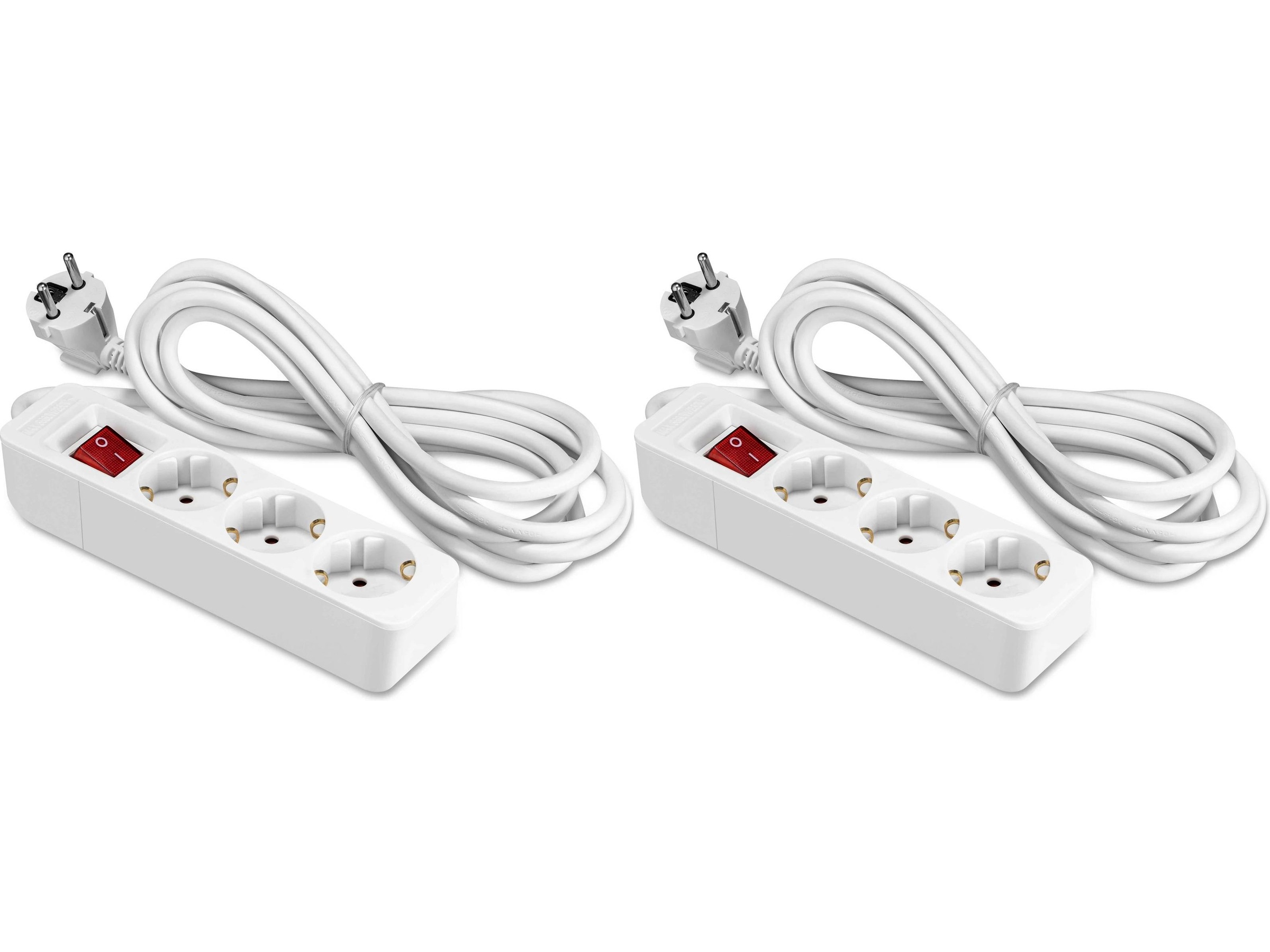 ON 3-vei strømforgrener 3m 2-pack Skjøtekabel & forgrener