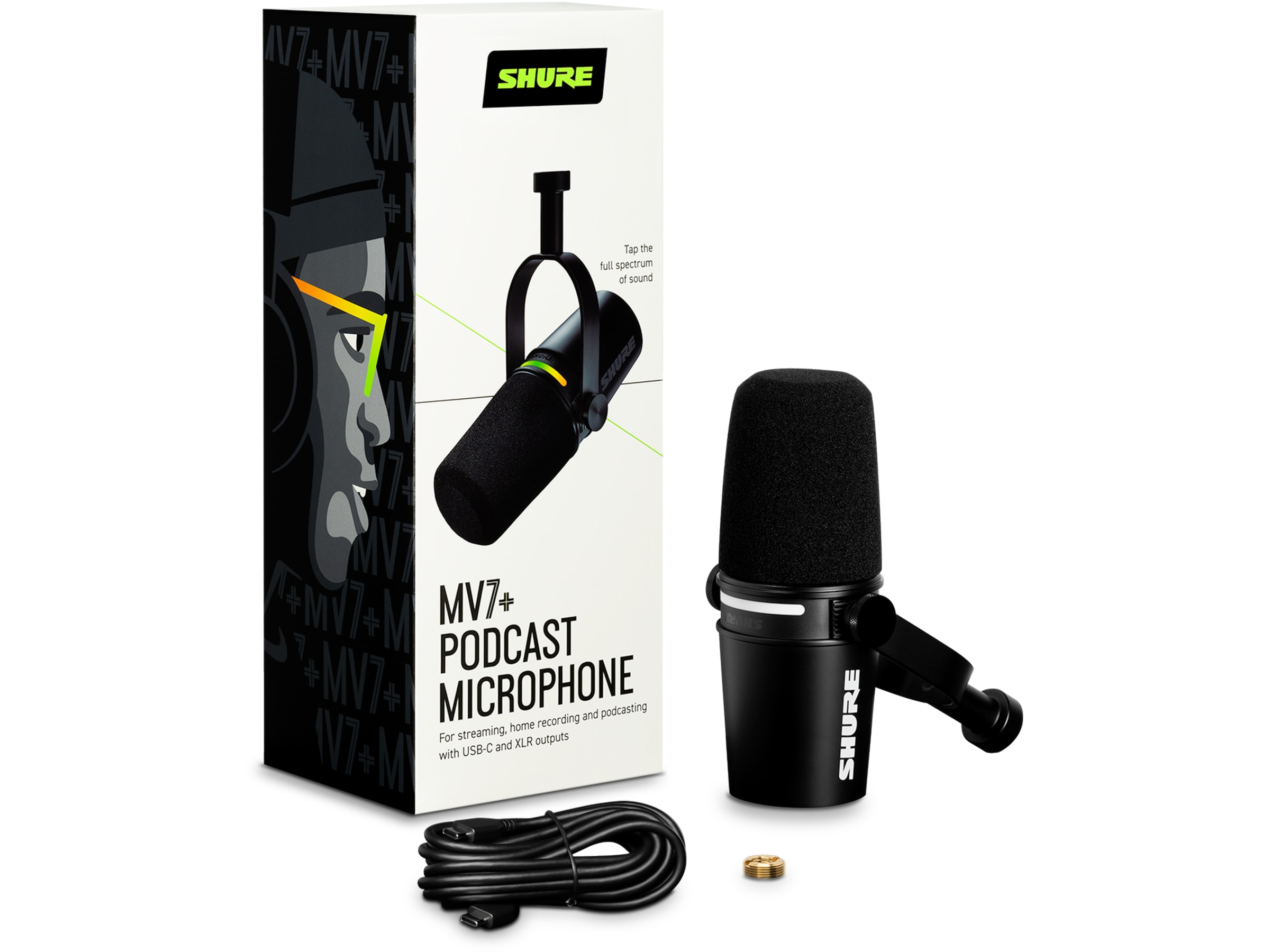 Shure MV7+ Podcast Mikrofon (sort) Mikrofon