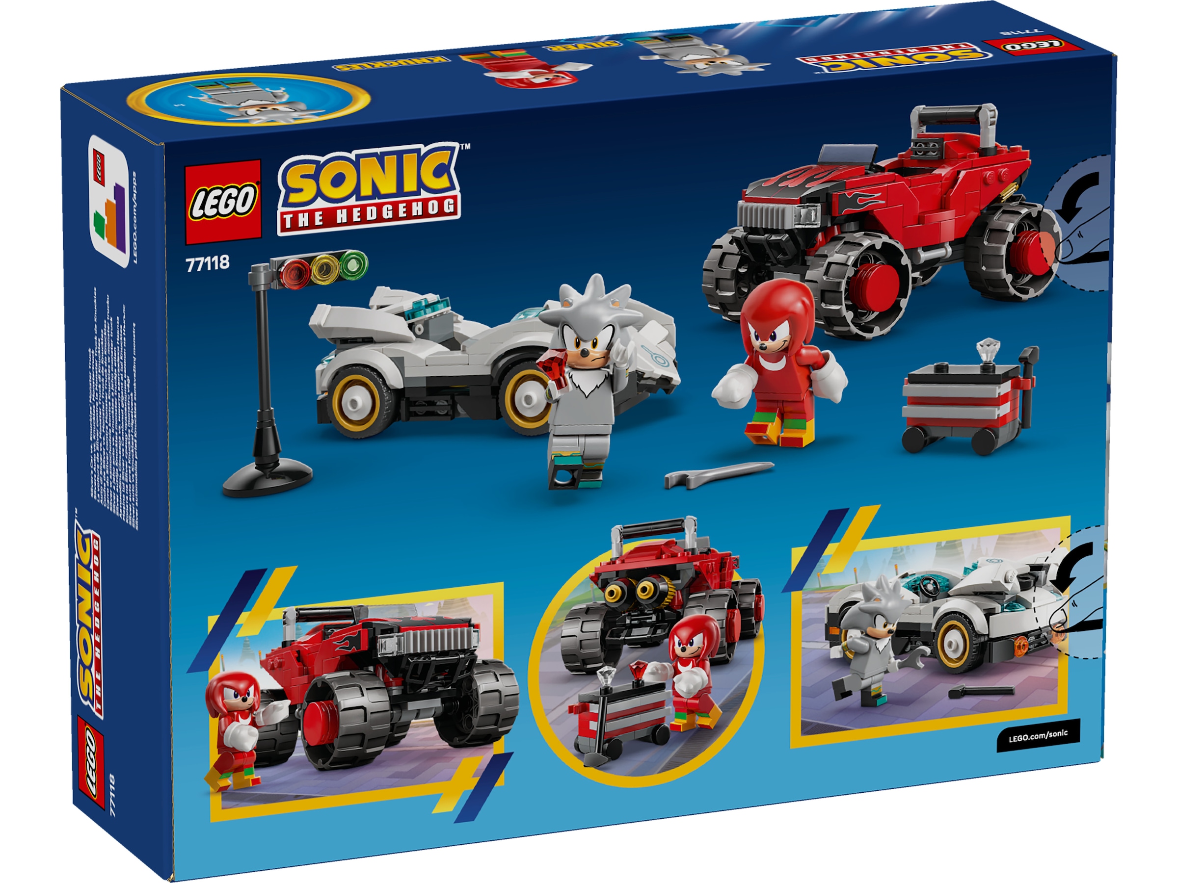 LEGO Sonic Silvers bil mot Knuckles monstertruck 77118 LEGO