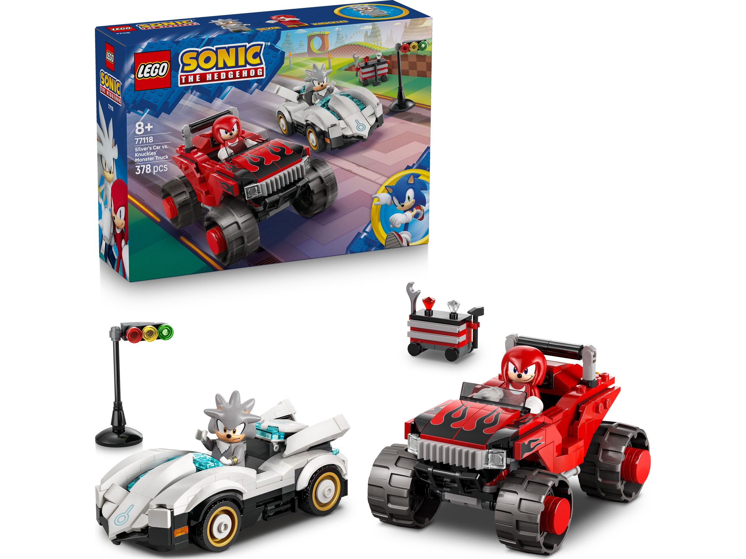 LEGO Sonic Silvers bil mot Knuckles monstertruck 77118 LEGO