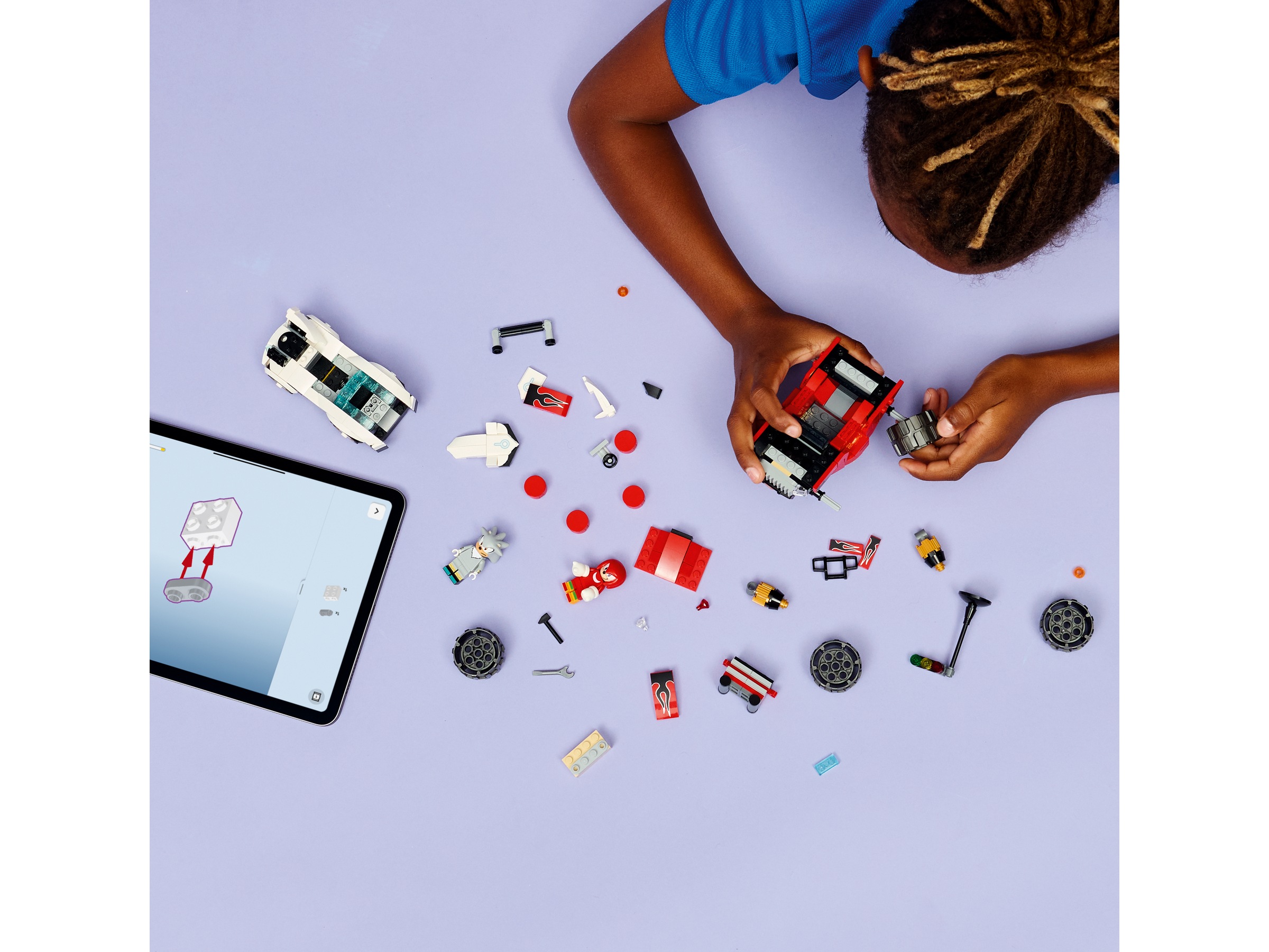 LEGO Sonic Silvers bil mot Knuckles monstertruck 77118 LEGO