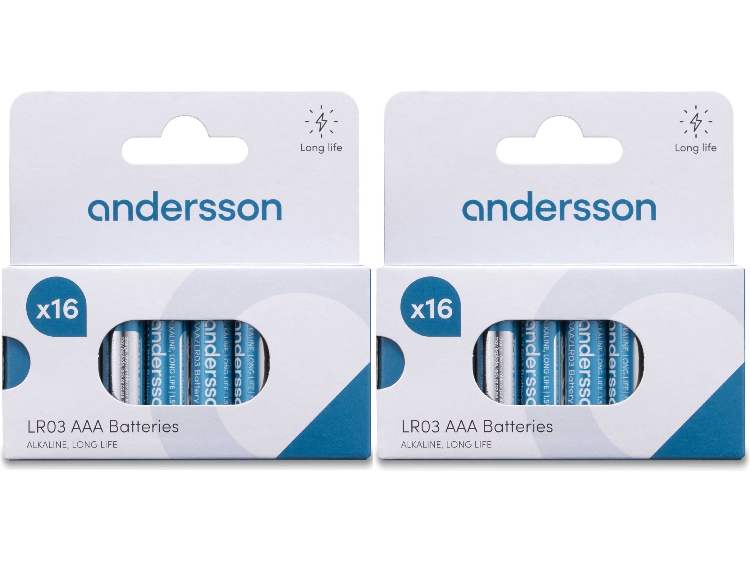 Andersson AAA batterier, 2x16-pk Batterier til generell bruk