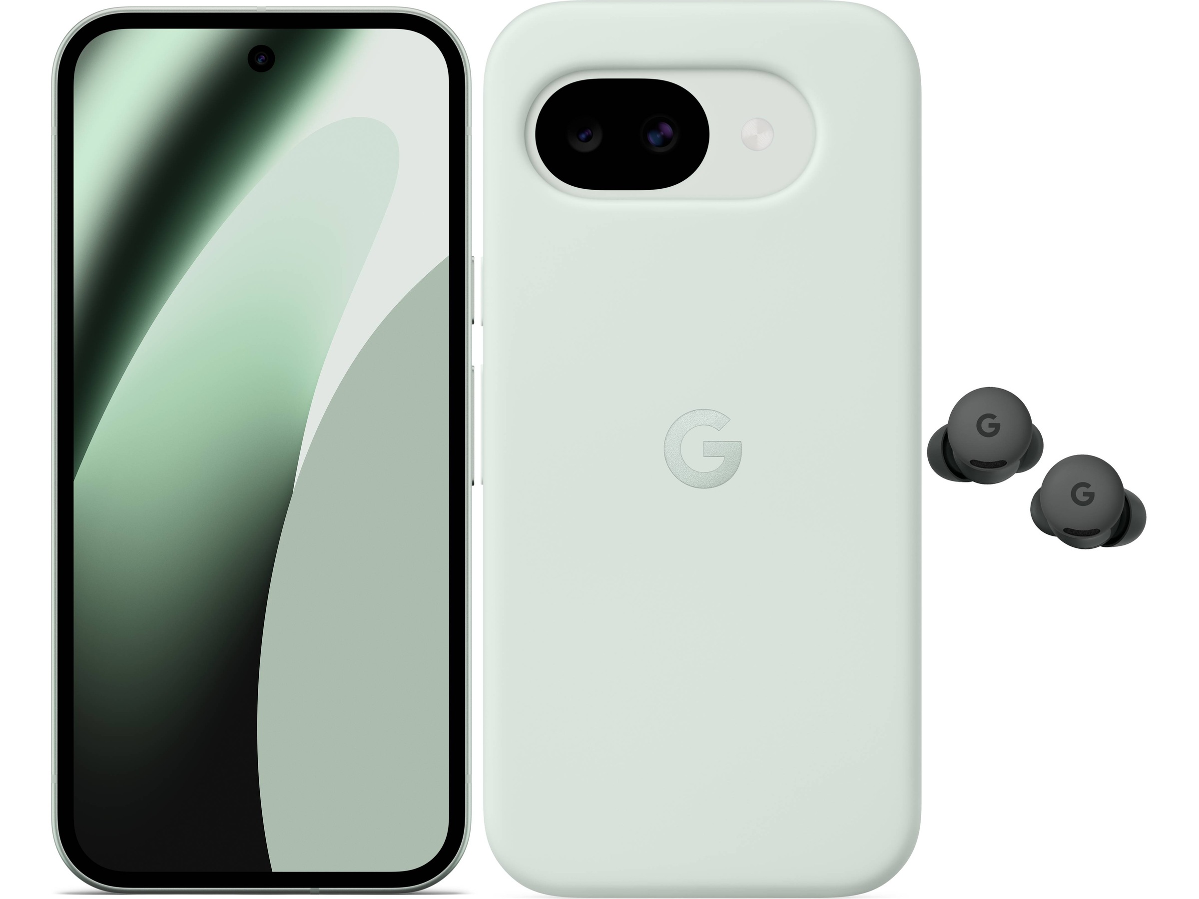 Google Pixel 10a 128GB (fog) + silikondeksel + Buds 2a Mobiltelefoner