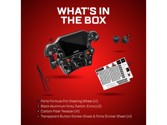 Asetek Forte Formula Pro ratt Ratt og pedaler